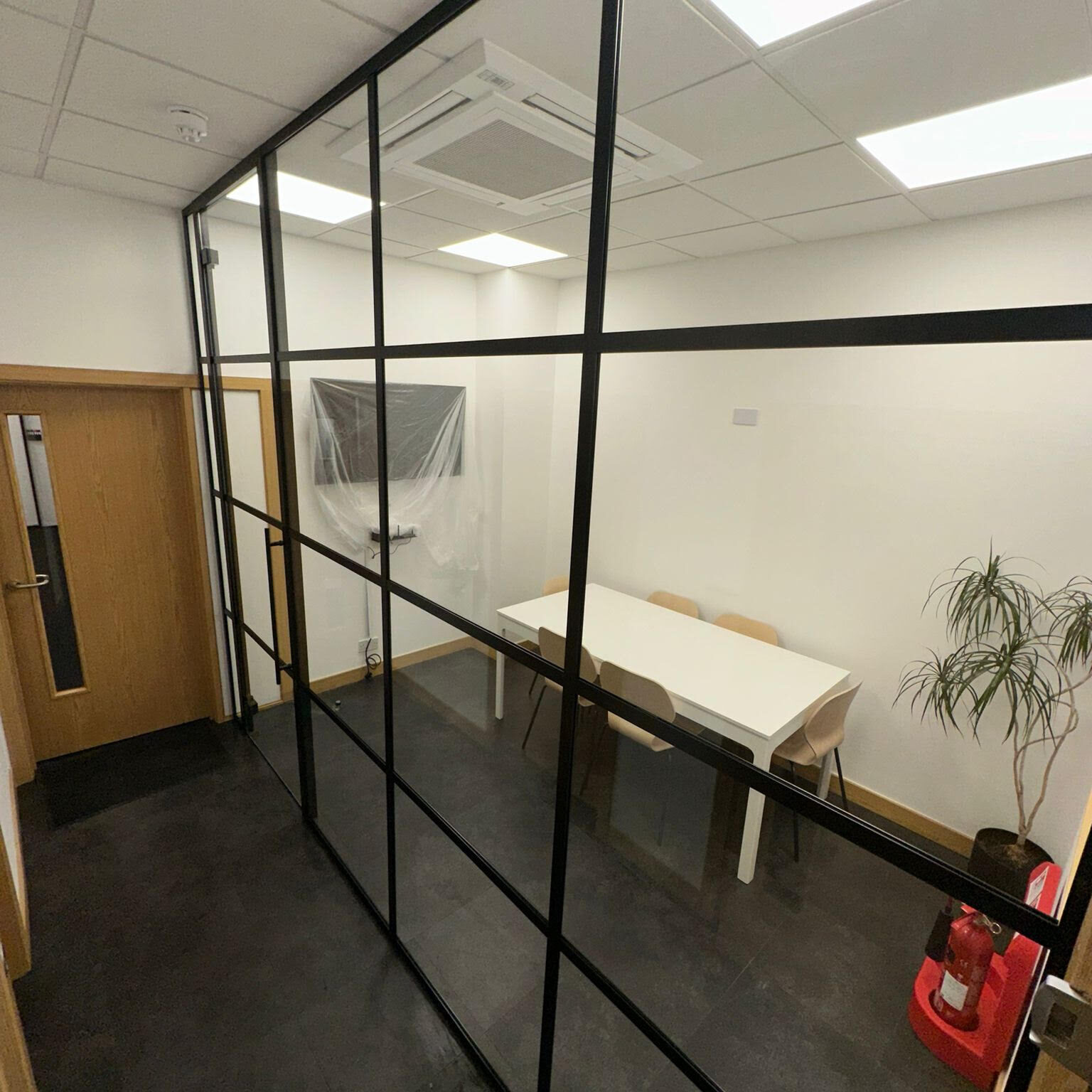 Banded Glass Partition